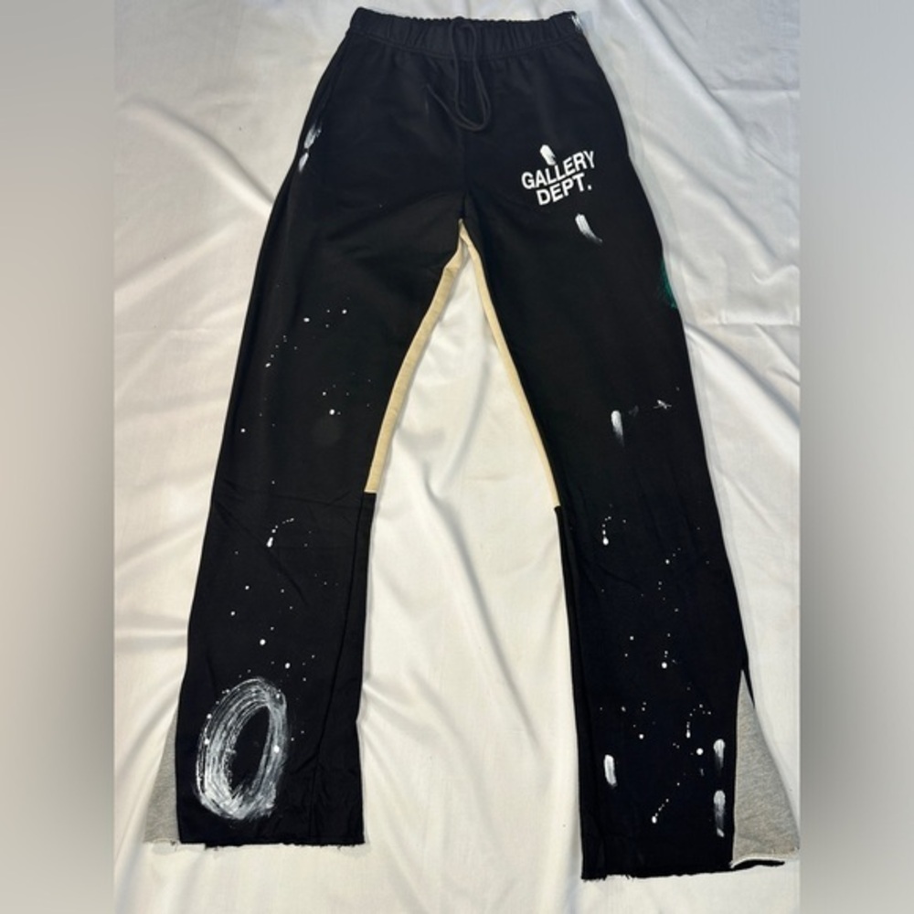 Gallery Dept Joggers Black Paint Splatter Sweatpants Mens Size Large